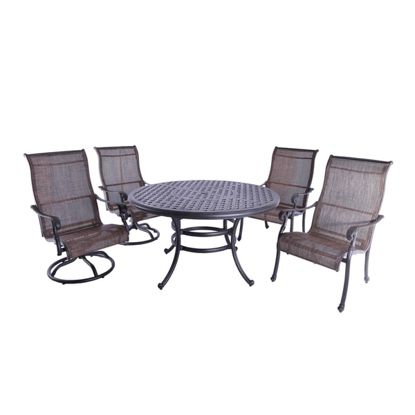 Gathercraft Casa Grande Bronze Outdoor Cast Aluminum 5 Piece Dining