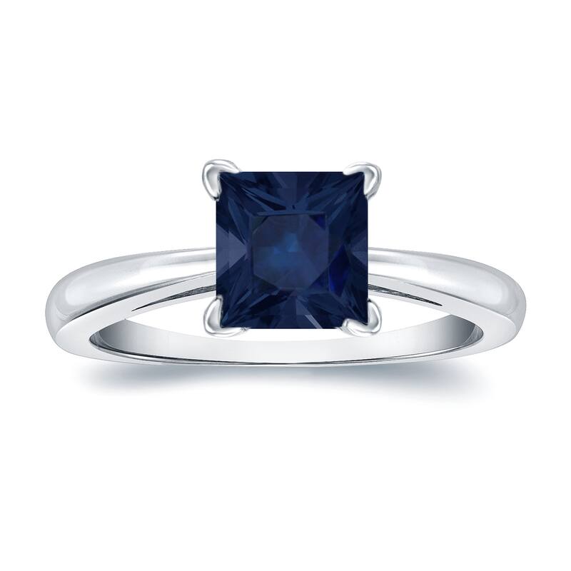 Auriya 14k Gold Princess-cut Sapphire Solitaire Engagement Ring 1 1/2ct TGW