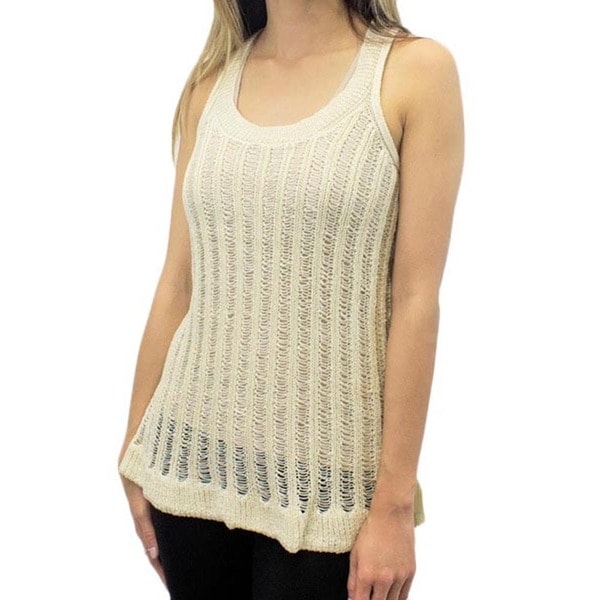 Relished Womens Contemporary Earl Grey Ice Cream Knit Top  