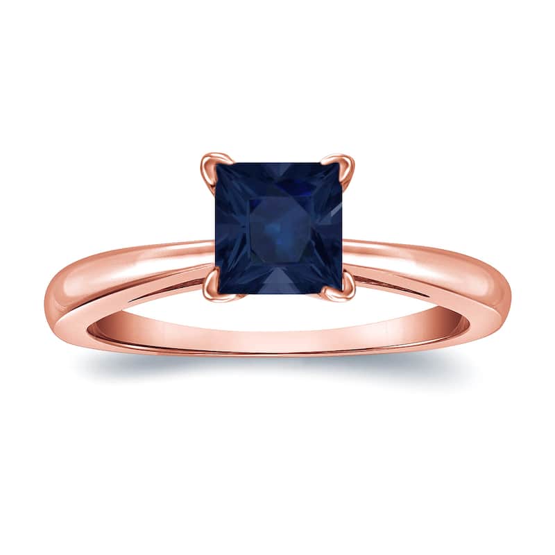 Auriya 14k Gold Princess-cut Sapphire Solitaire Engagement Ring 1/2ct TGW