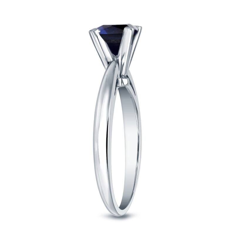 Auriya 14k Gold Princess-cut Sapphire Solitaire Engagement Ring 1/2ct TGW