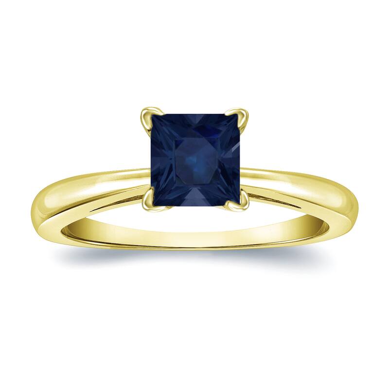 Auriya 14k Gold Princess-cut Sapphire Solitaire Engagement Ring 1/2ct TGW