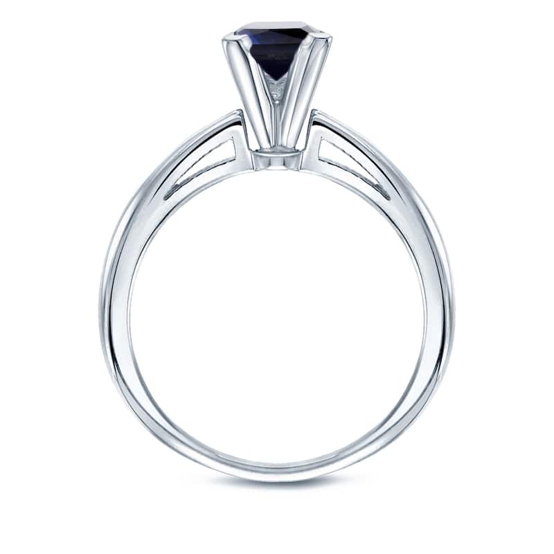 Auriya 14k Gold Princess-cut Sapphire Solitaire Engagement Ring 1/4ct TGW