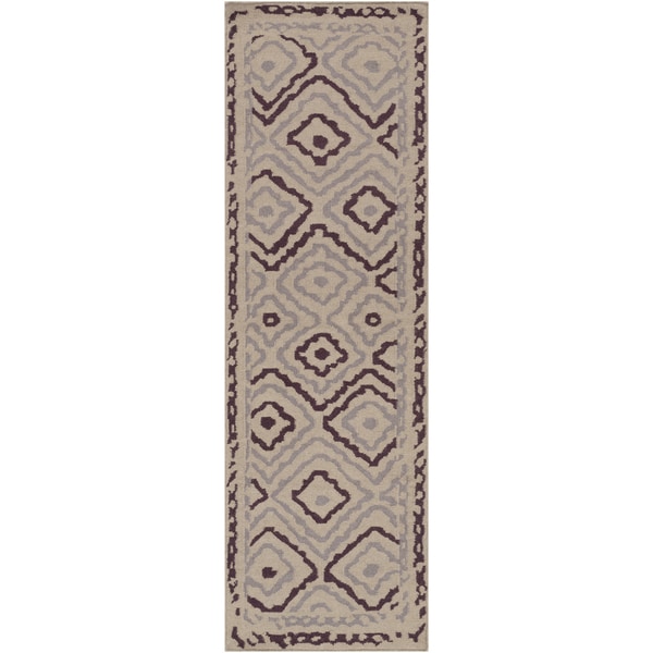 Beth Lacefield Hand woven Viola Reversible Wool Rug (26 x 8