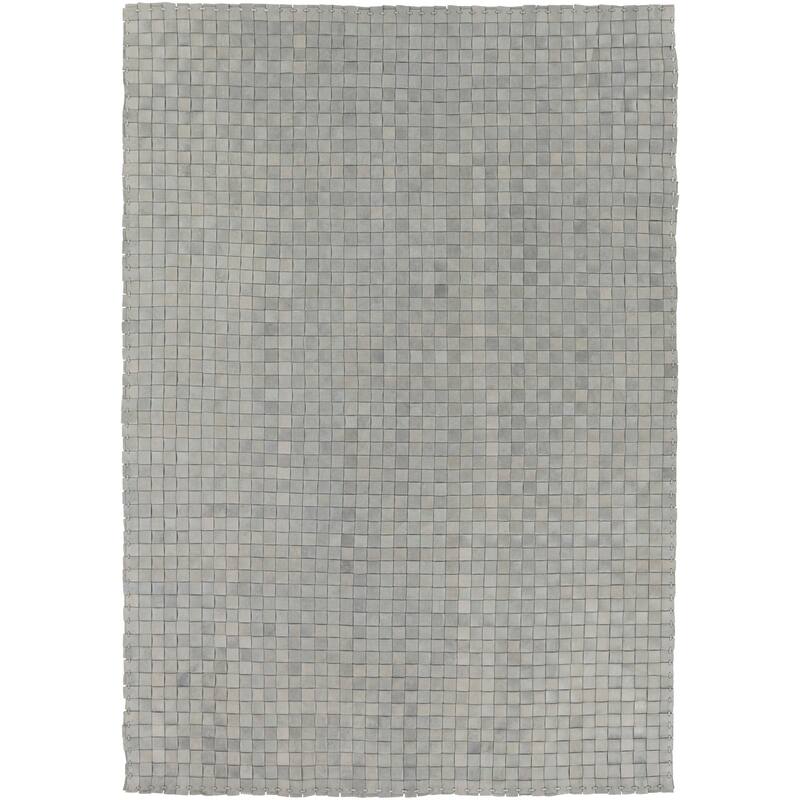 Hand-Woven Burslem Crosshatched Leather Area Rug