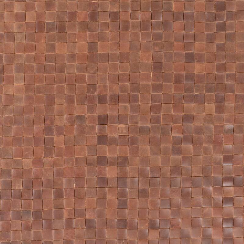 Hand-Woven Burslem Crosshatched Leather Area Rug