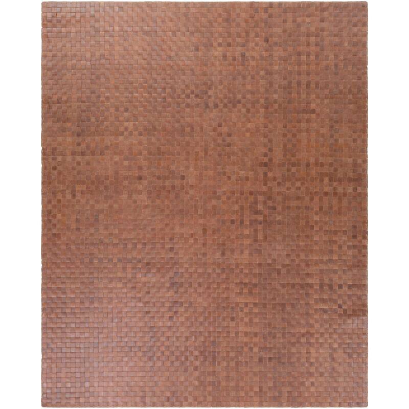 Hand-Woven Burslem Crosshatched Leather Area Rug