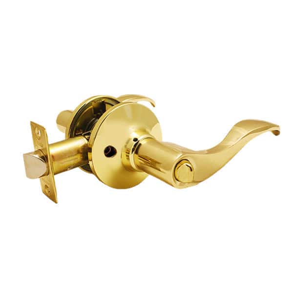 Prelude Polished Brass Finish Privacy Lever Door Lock with Knob Handle Lockset