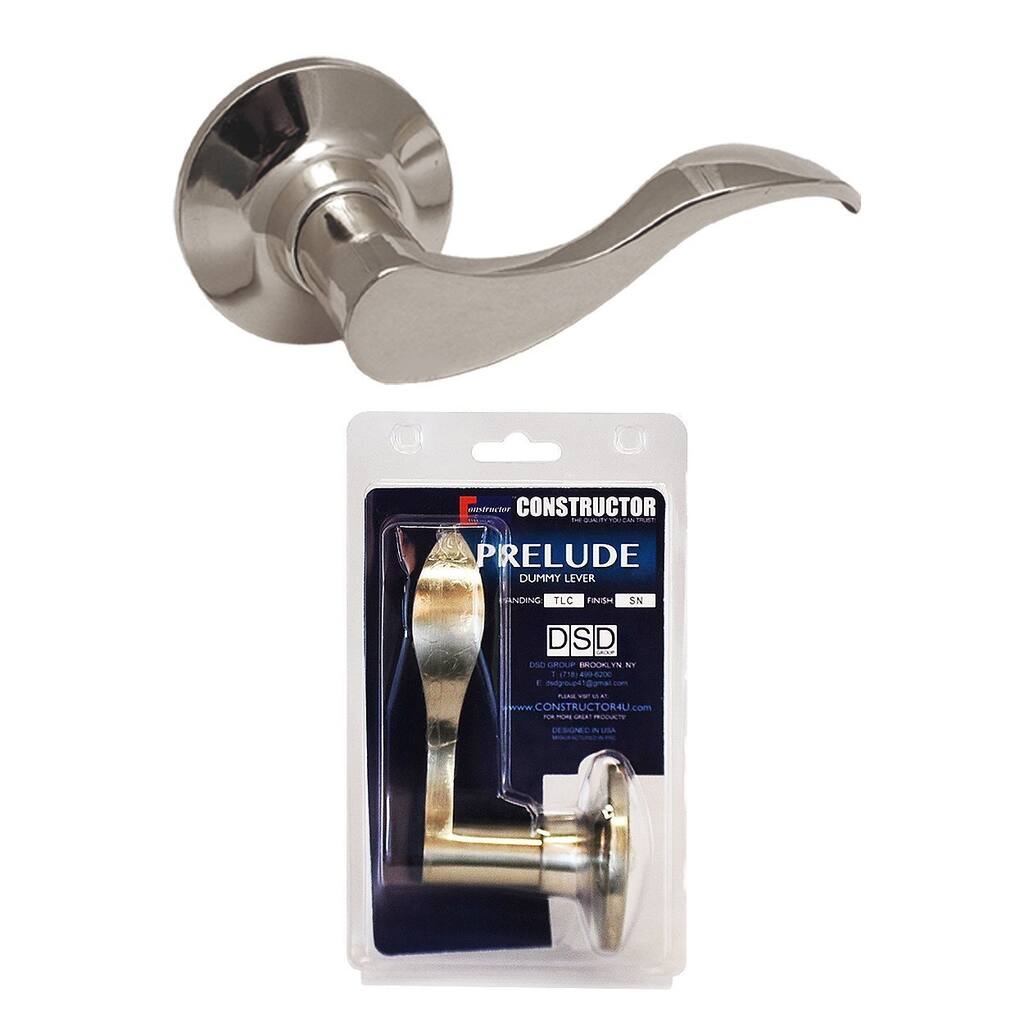 Prelude Satin Nickel Finish Dummy Right Lever Door Lock with Knob Handle Lockset