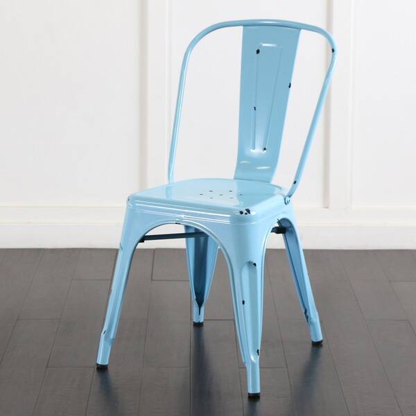 DISCO Metal Cafe Chair - Azure Blue