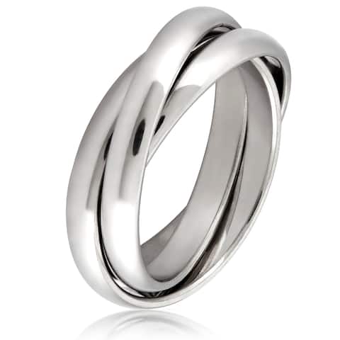 Stainless Steel Intertwined Triple Band Ring