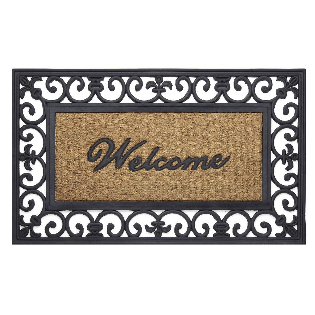 Achim Rubber Fleur De Lis Doormat