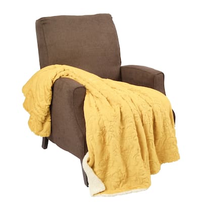 Embroidery Batik FauxFur Sherpa Throw Blanket