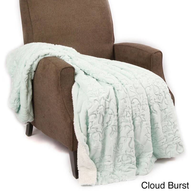 Embroidery Batik FauxFur Sherpa Throw Blanket