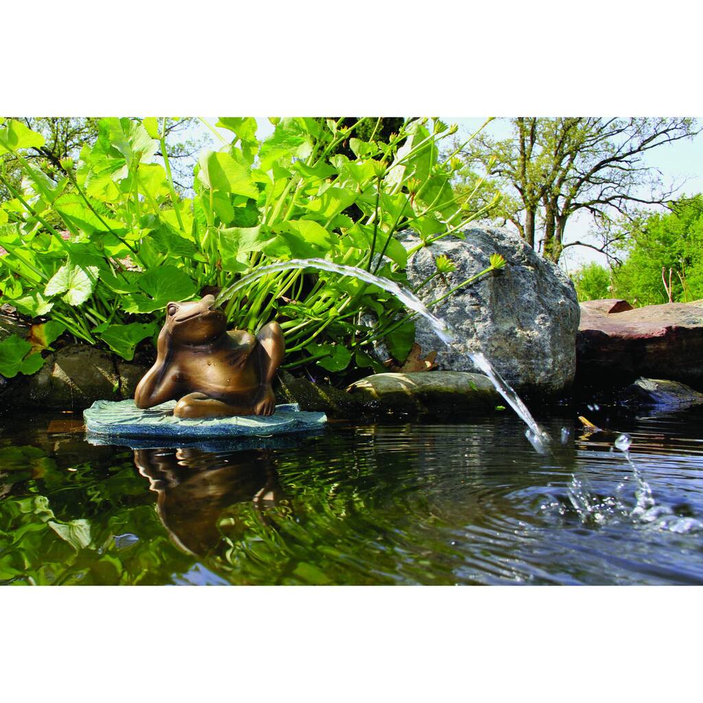 Lazy Frog on Lily Pad Spitter Fountain