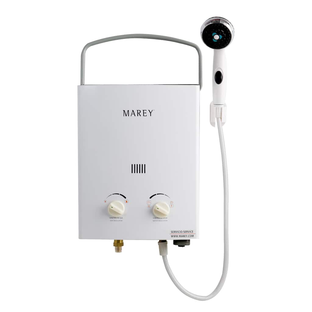 Marey 2.0 GPM Liquid Propane Portable Tankless Water Heater - White