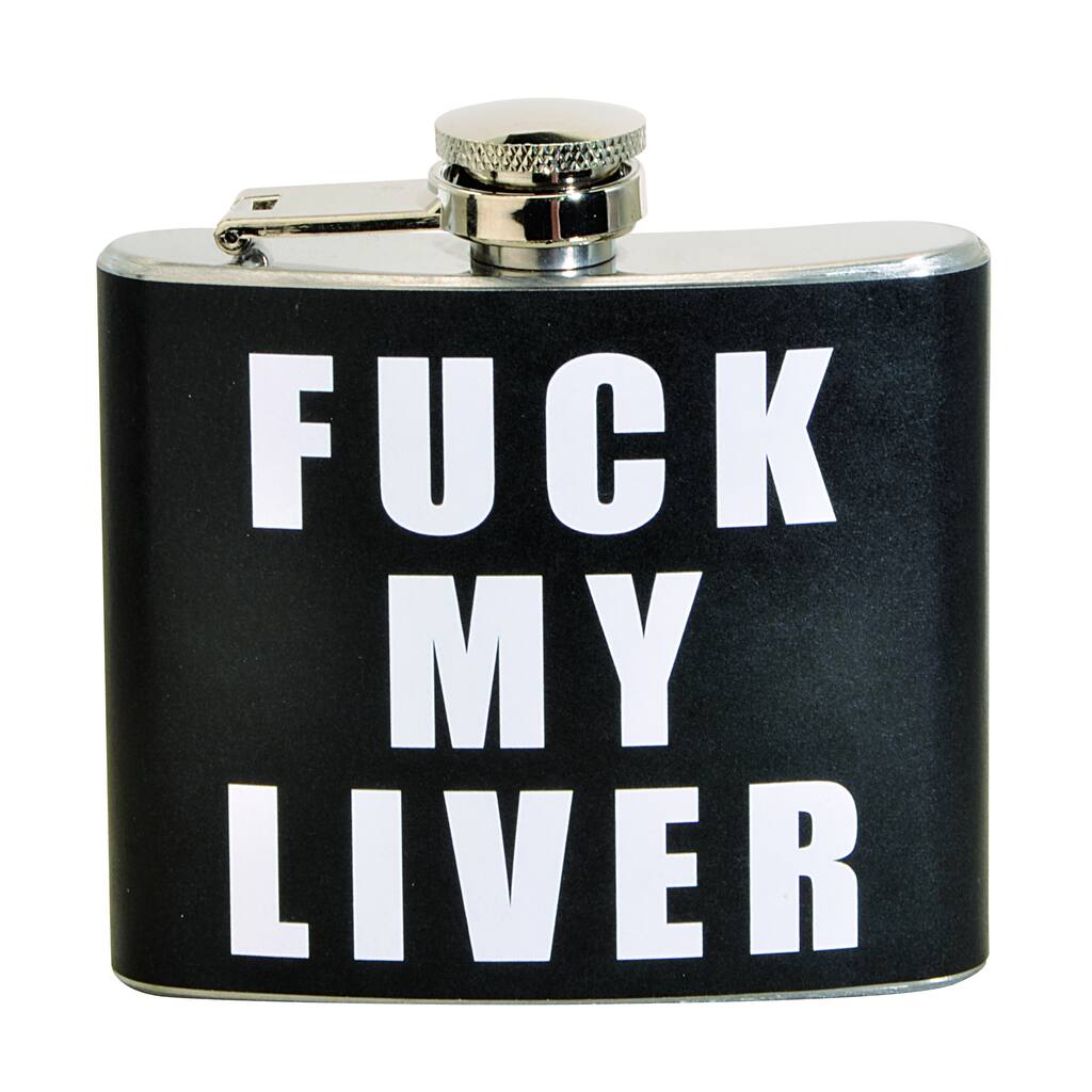 F*** My Liver fun 5 oz black party flask
