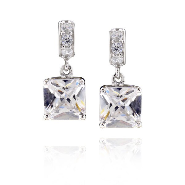 Sterling Silver Square Cubic Zirconia Earrings Free Shipping On Sterling Silver Square Cubic Zirconia Earrings