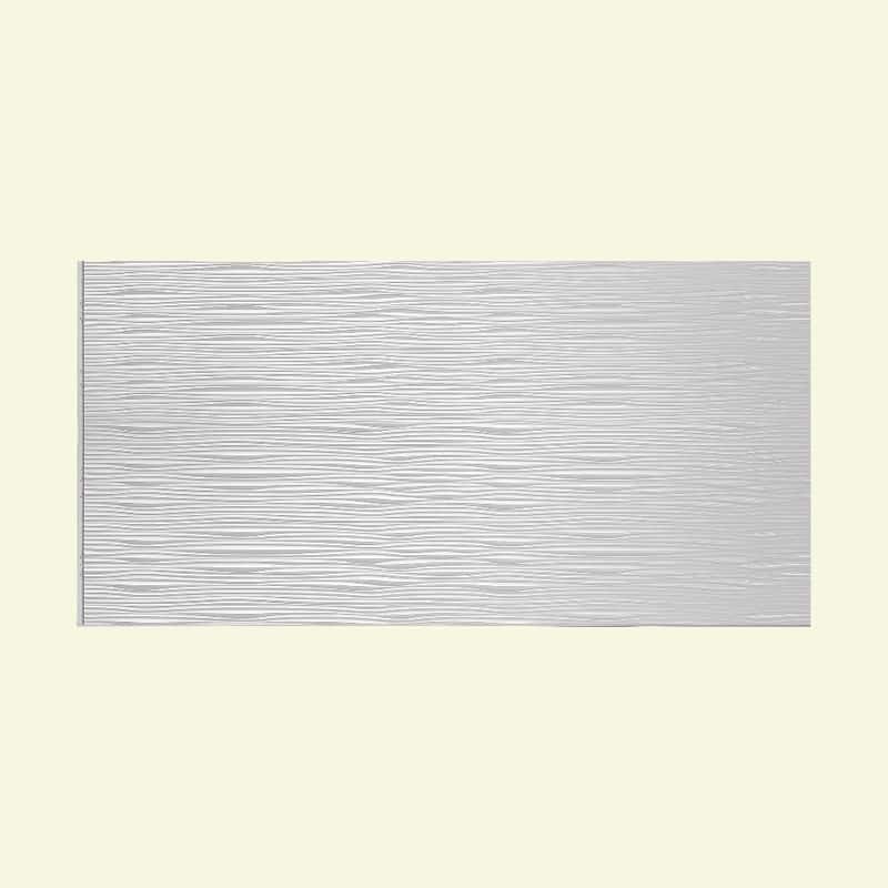 FASÄDE Waves Horizontal 4-foot x 8-foot PVC Wall Panel in Gloss White