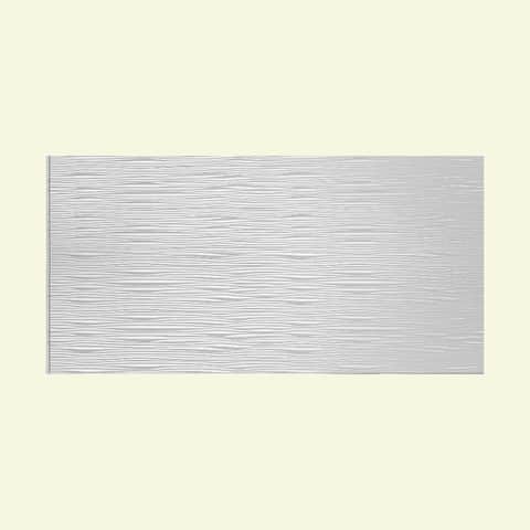Fasade Waves Horizontal Gloss White 4-foot x 8-foot Wall Panel