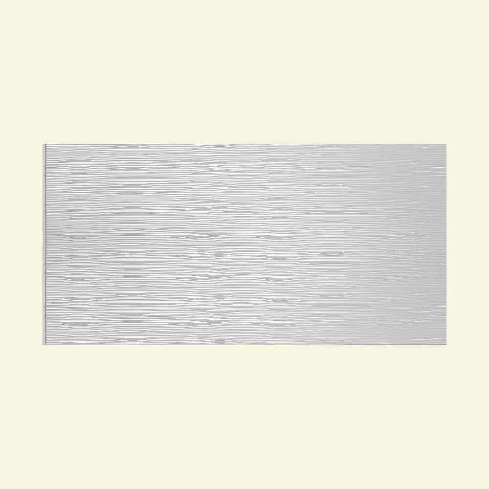 FASÄDE Waves Horizontal 4-foot x 8-foot PVC Wall Panel in Gloss White