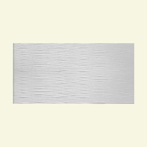 slide 1 of 1, Fasade Waves Horizontal Gloss White 4-foot x 8-foot Wall Panel