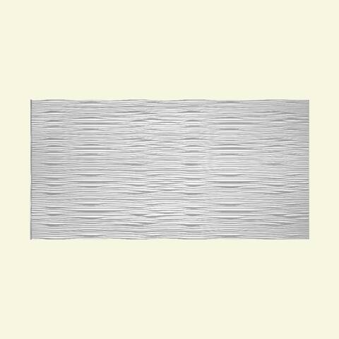 Fasade Waves Horizontal Matte White 4-foot x 8-foot Wall Panel