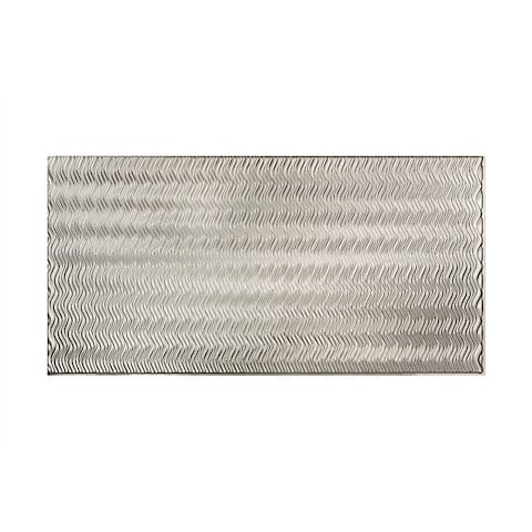 Fasade Current Vertical Brushed Aluminum 4-foot x 8-foot Wall Panel