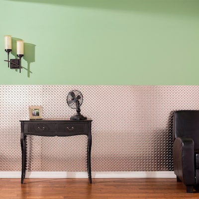 FASÄDE Diamond Plate 4-foot x 8-foot PVC Wall Panel in Brushed Nickel