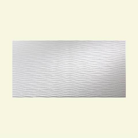 Fasade Dunes Horizontal Gloss White 4-foot x 8-foot Wall Panel
