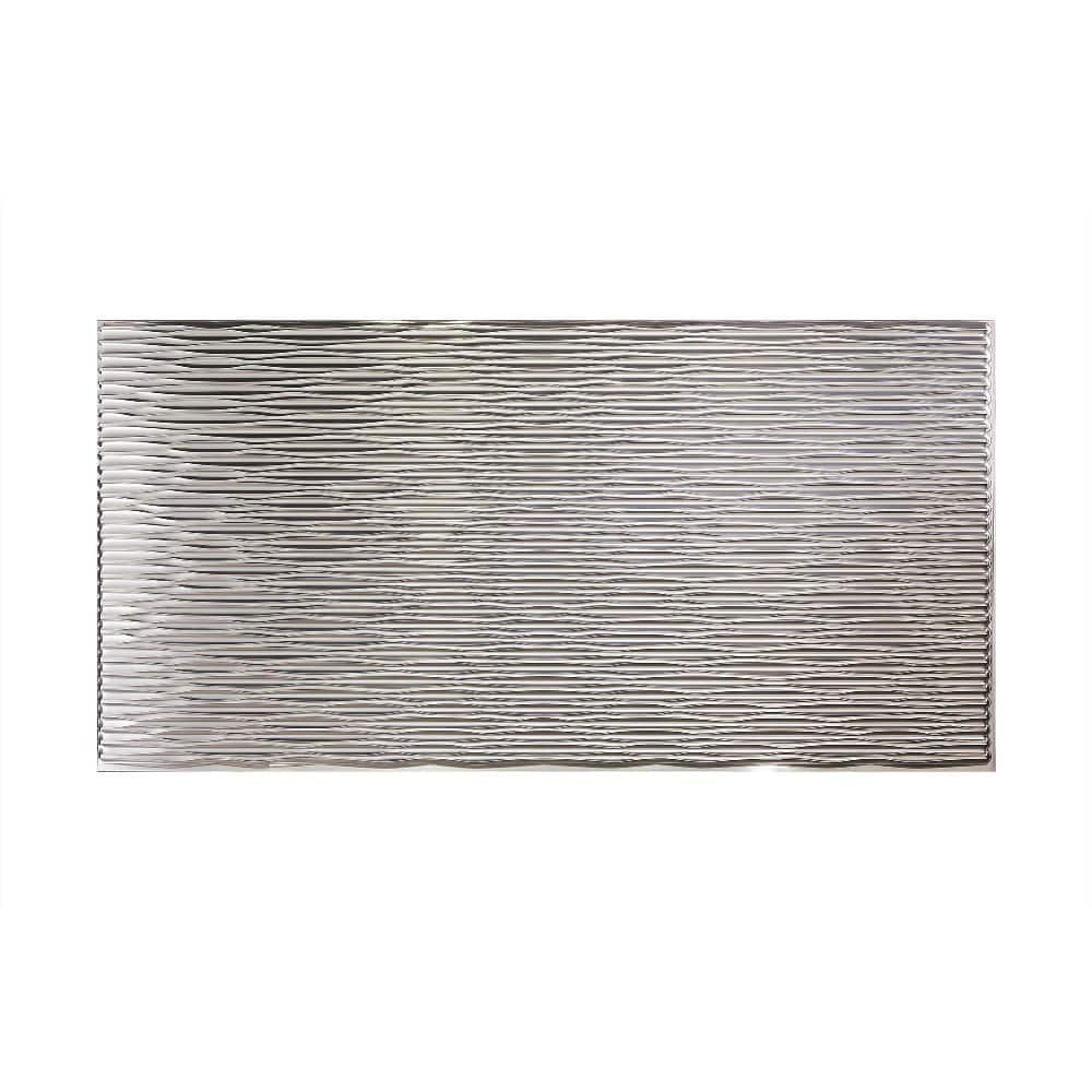 FASÄDE Dunes Horizontal 4-foot x 8-foot PVC Wall Panel in Brushed Aluminum