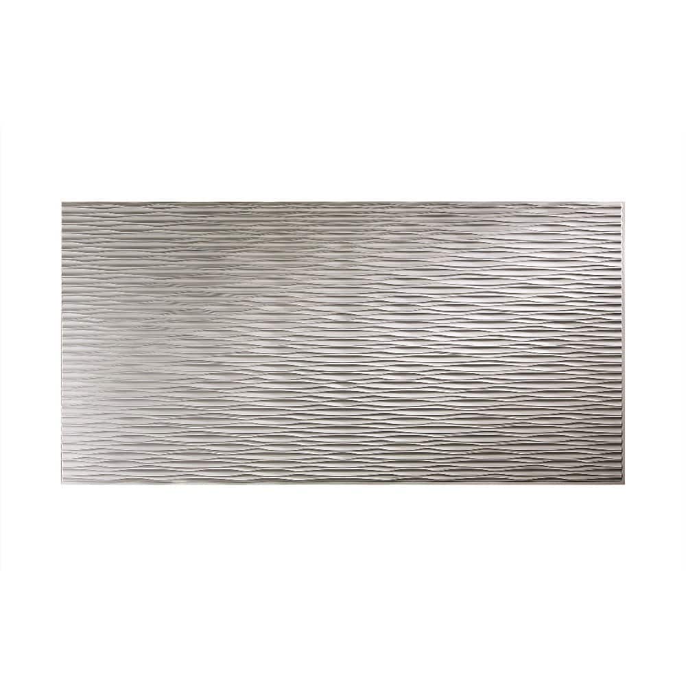 FASÄDE Dunes Horizontal 4-foot x 8-foot PVC Wall Panel in Argent Silver