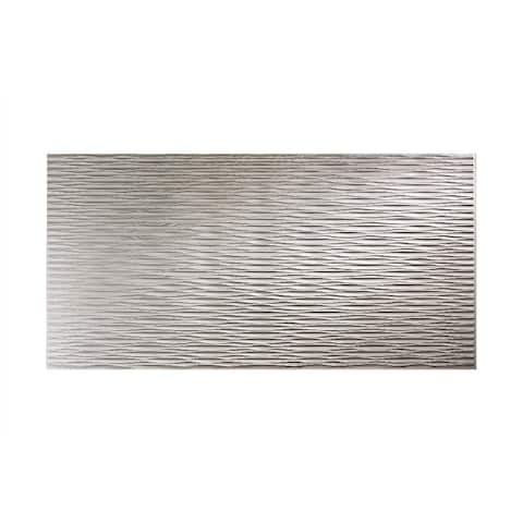 Fasade Dunes Horizontal Argent Silver 4-foot x 8-foot Wall Panel