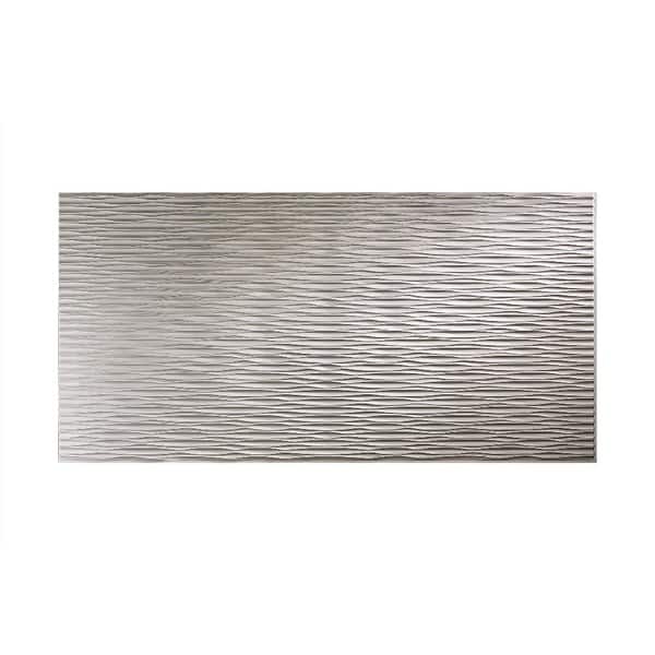 slide 1 of 1, Fasade Dunes Horizontal Argent Silver 4-foot x 8-foot Wall Panel