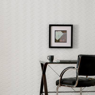 Fasade Current Horizontal Gloss White 4-foot x 8-foot Wall Panel