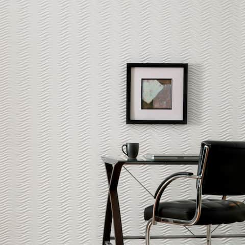 Fasade Current Horizontal Gloss White 4-foot x 8-foot Wall Panel