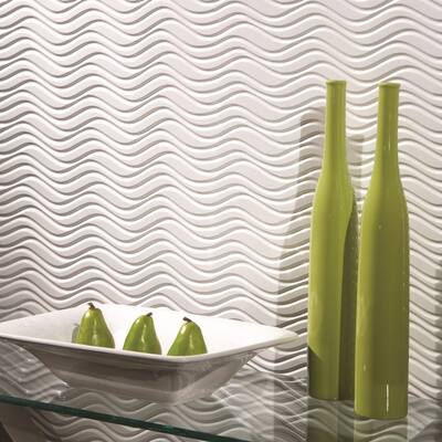 Fasade Current Horizontal Matte White 4-foot x 8-foot Wall Panel