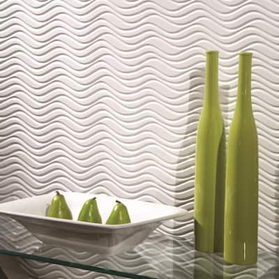 FASÄDE Current Horizontal 4-foot x 8-foot PVC Wall Panel in Matte White