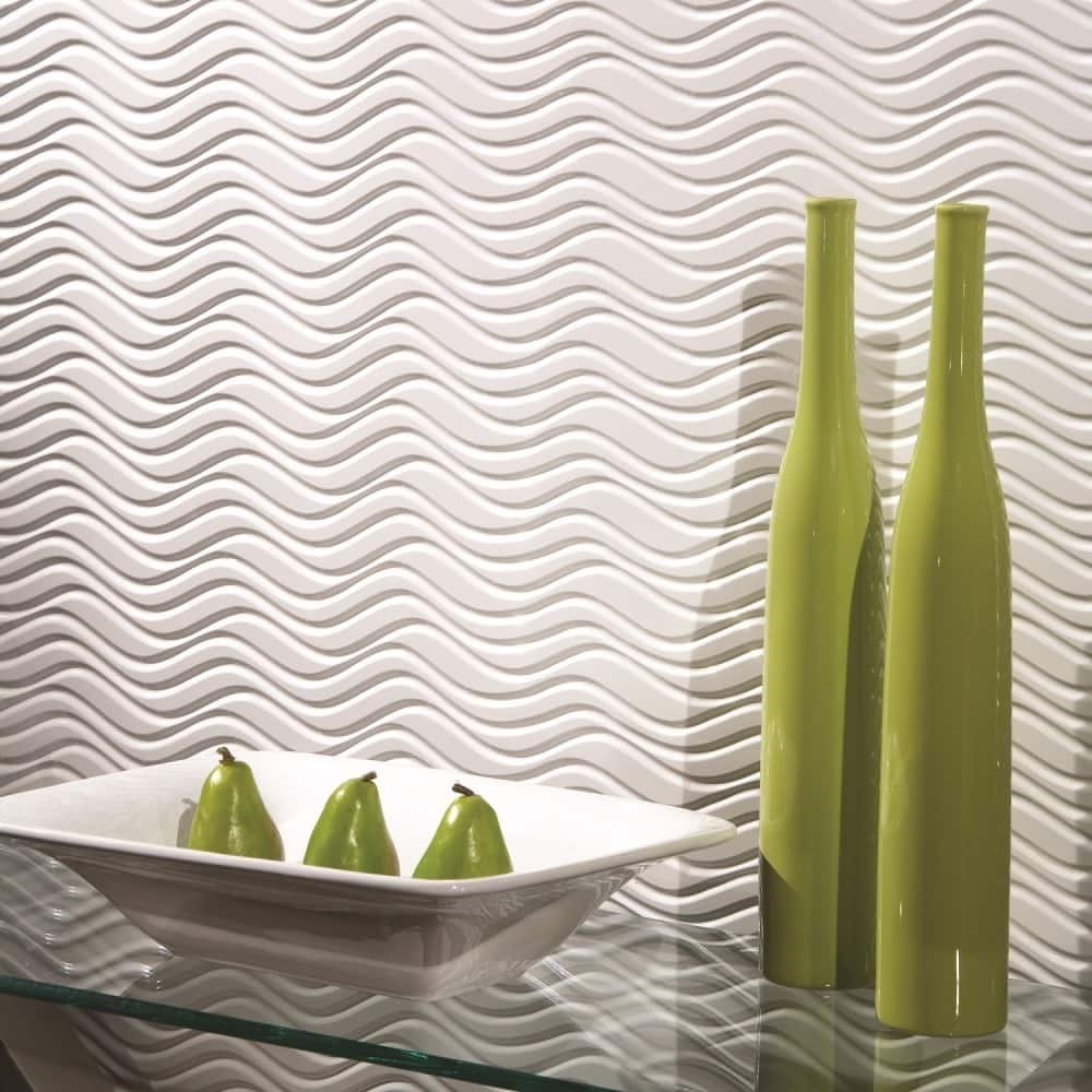 FASÄDE Current Horizontal 4-foot x 8-foot PVC Wall Panel in Matte White