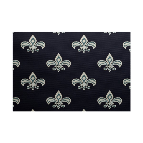 Fleur de Lis Ikat Print Rug (3 x 5)