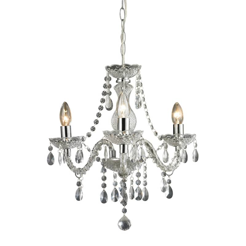 Elk Home Theatre Clear 16 Inch Wide 3 Light Chandelier