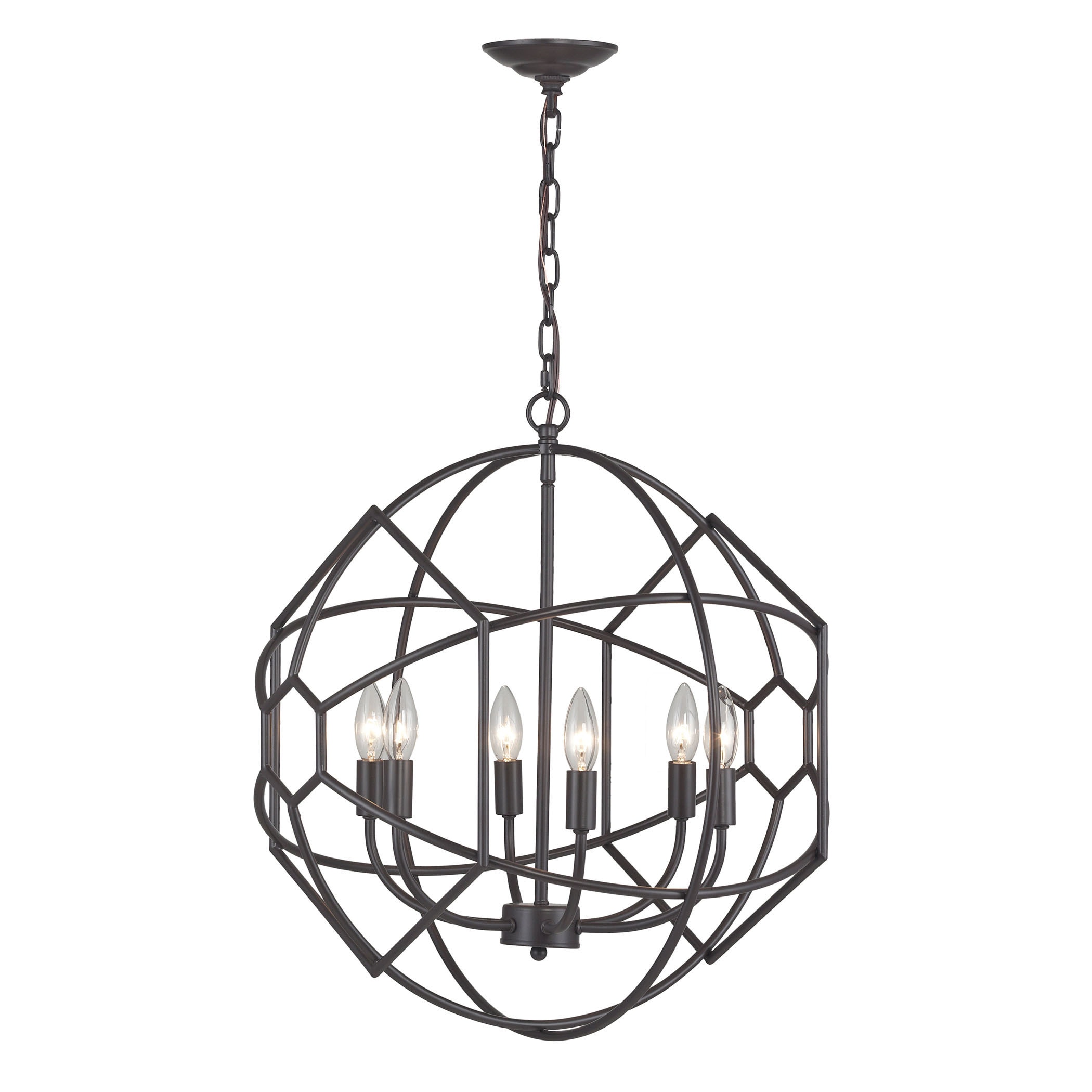 Sterling Strathroy 6-light Orb Chandelier With Honeycomb Metal Work (Aged Bronze) - Chandeliers For Bedrooms by Overstock.com