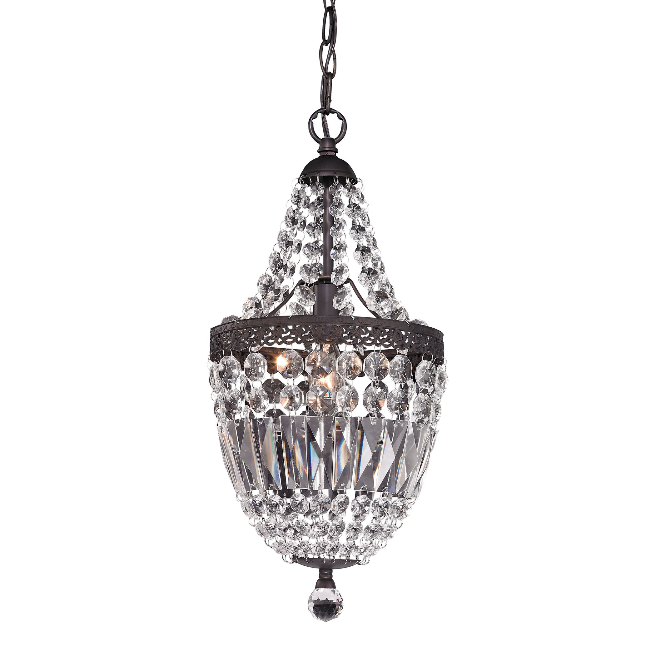 Sterling Mini Dark Bronze And Clear Chandelier (Dark Bronze With Clear Crystal) - Chandeliers For Bedrooms by Overstock.com