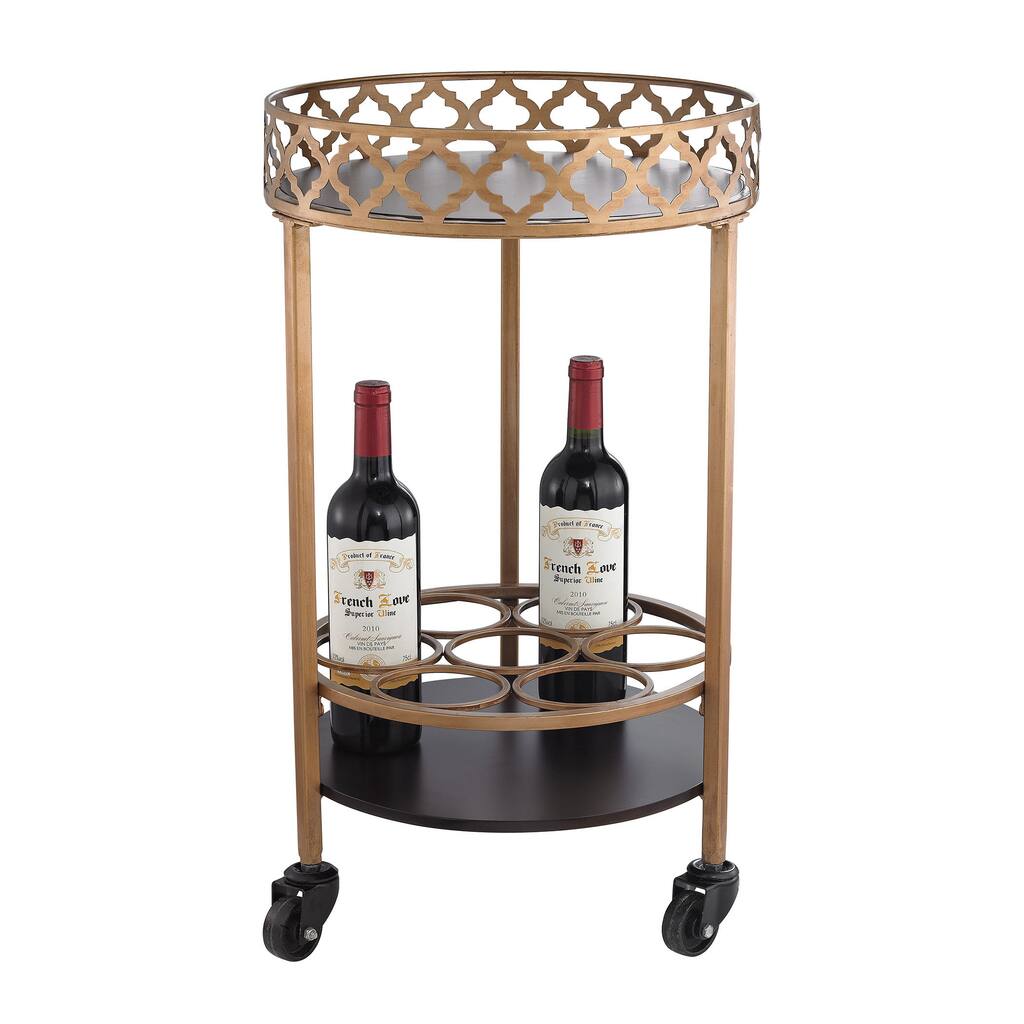 Sterling Circular Quatrefoil Bar Cart