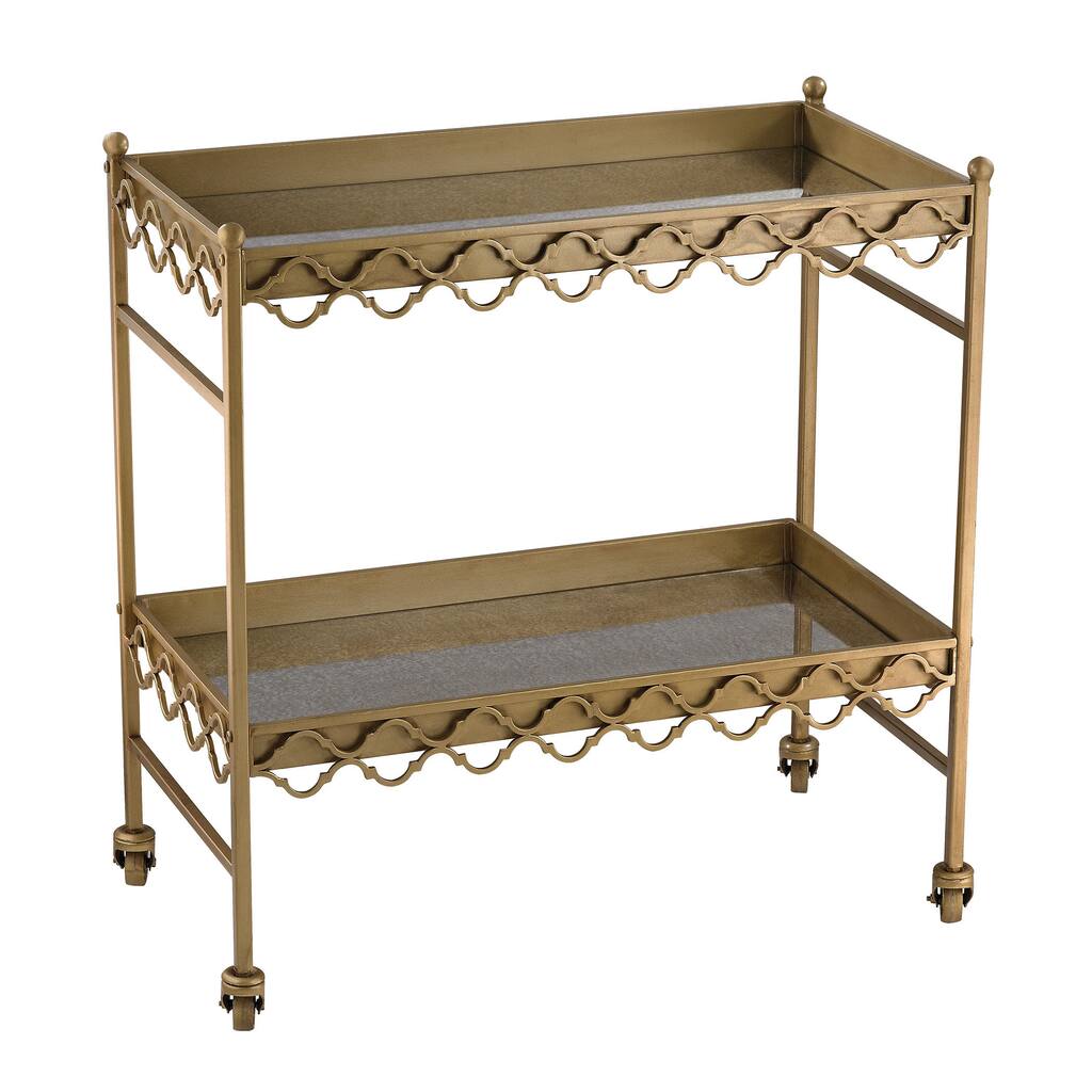 Sterling Rectangular Quatrefoil Bar Cart