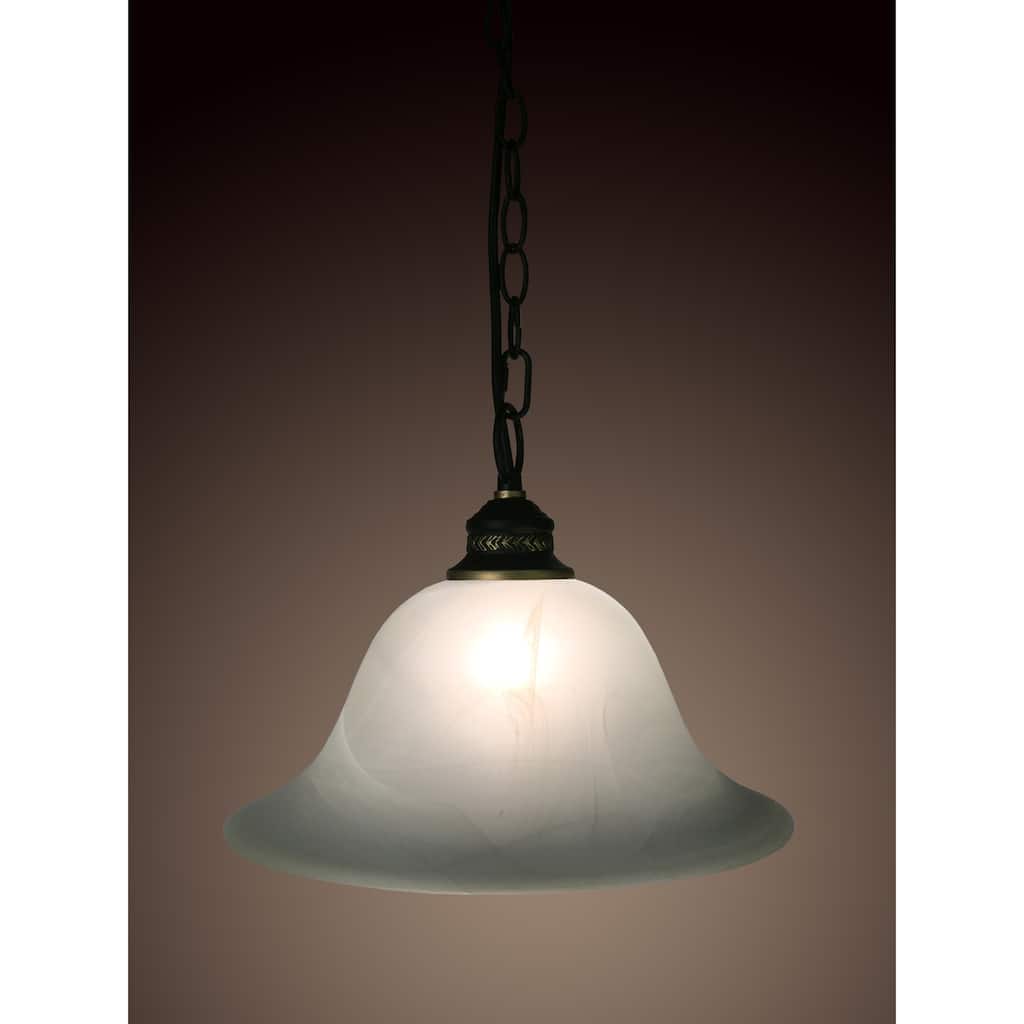 Warehouse of Tiffany Bathsheba 1-light White Glass 12-inch Edison Pendant with Bulb