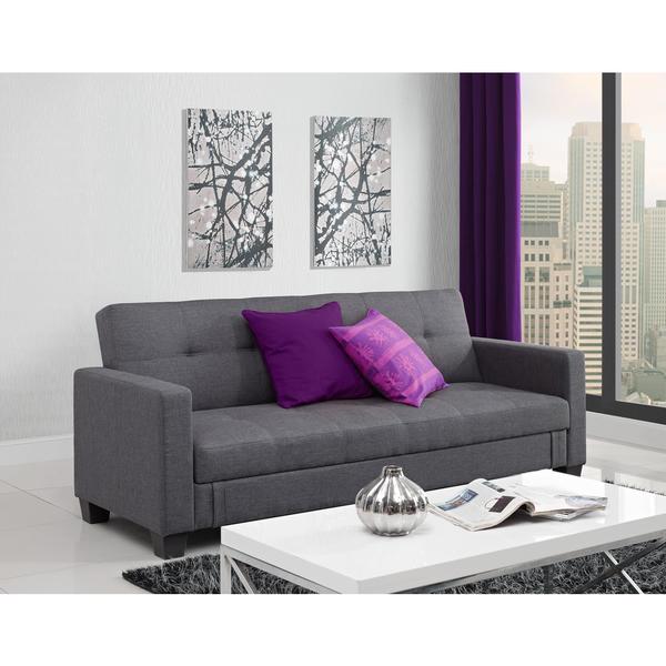 DHP Grey Leighton Storage Futon