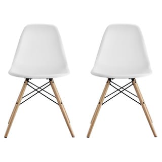 Modern White Chair retro molded plastic wood eiffel legs dining chair (set of 4 Modern White Chair retro molded plastic wood eiffel legs dining chair (set of 4