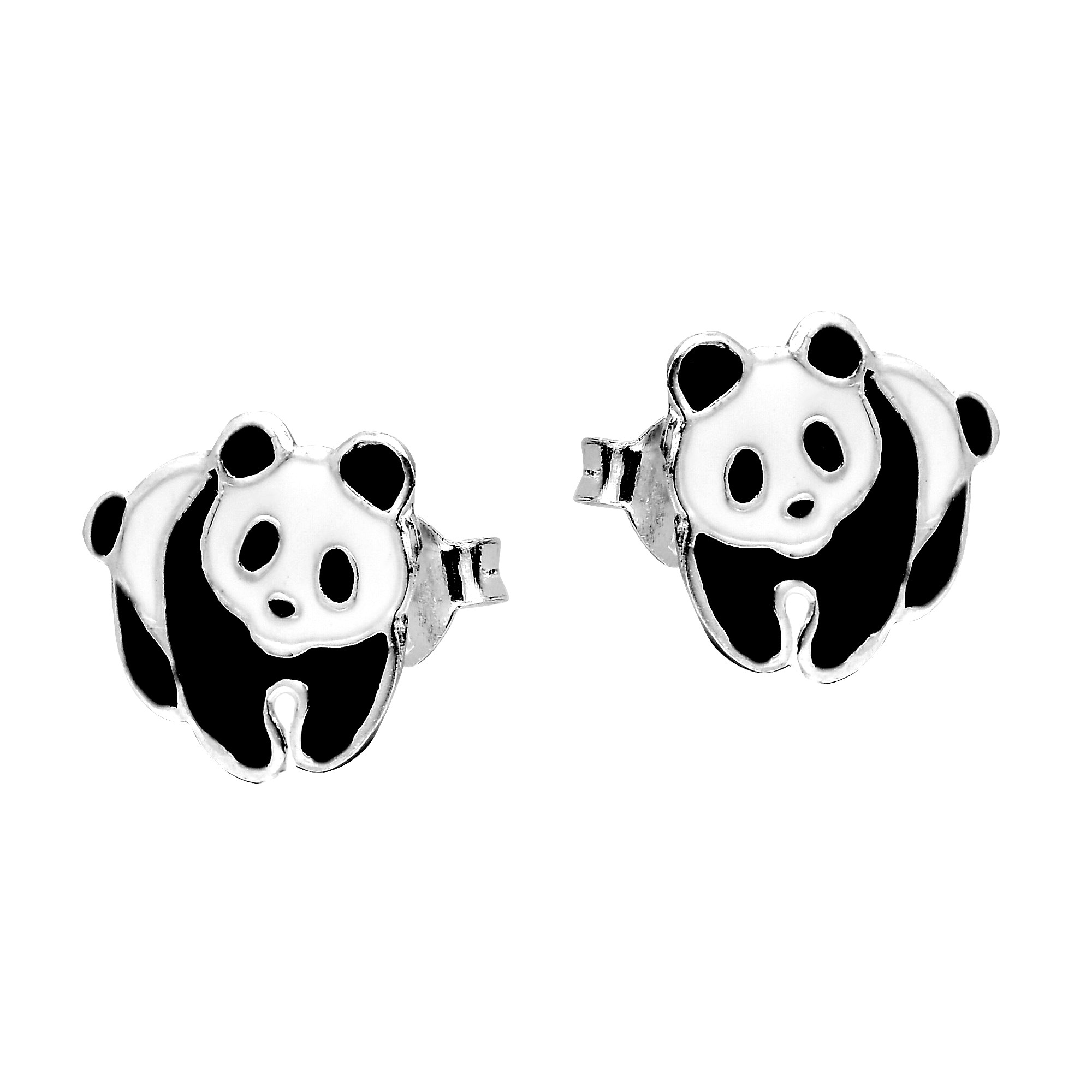 panda earrings sterling silver