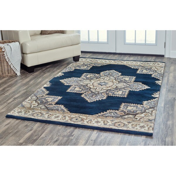 Arden Loft Crown Way Indigo Blue Shades Of Navy Oriental Arden Loft Crown Way Indigo Blue Shades Of Navy Oriental Hand Tufted Wool